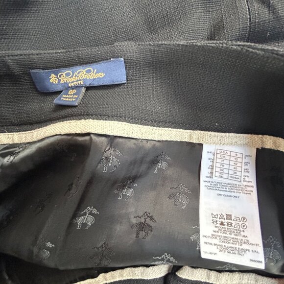 Brooks Brothers Petite Womens Black Wool Silk Blend Pencil Skirt Size 6P Stretch - Picture 3 of 8